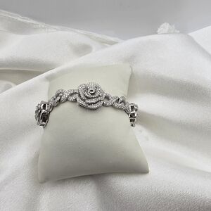 Sterling Silver 925 Iced Luxury Moissanite Rose Bracelet